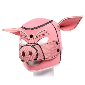 Nove maske za svinje za stranke, pink maska s kapuljačom za svinje, BDSM-svezana, soft неопреновая svinja-rob djevojka, igranje uloga, seks-igračkama za parove, muškaraca, homoseksualaca