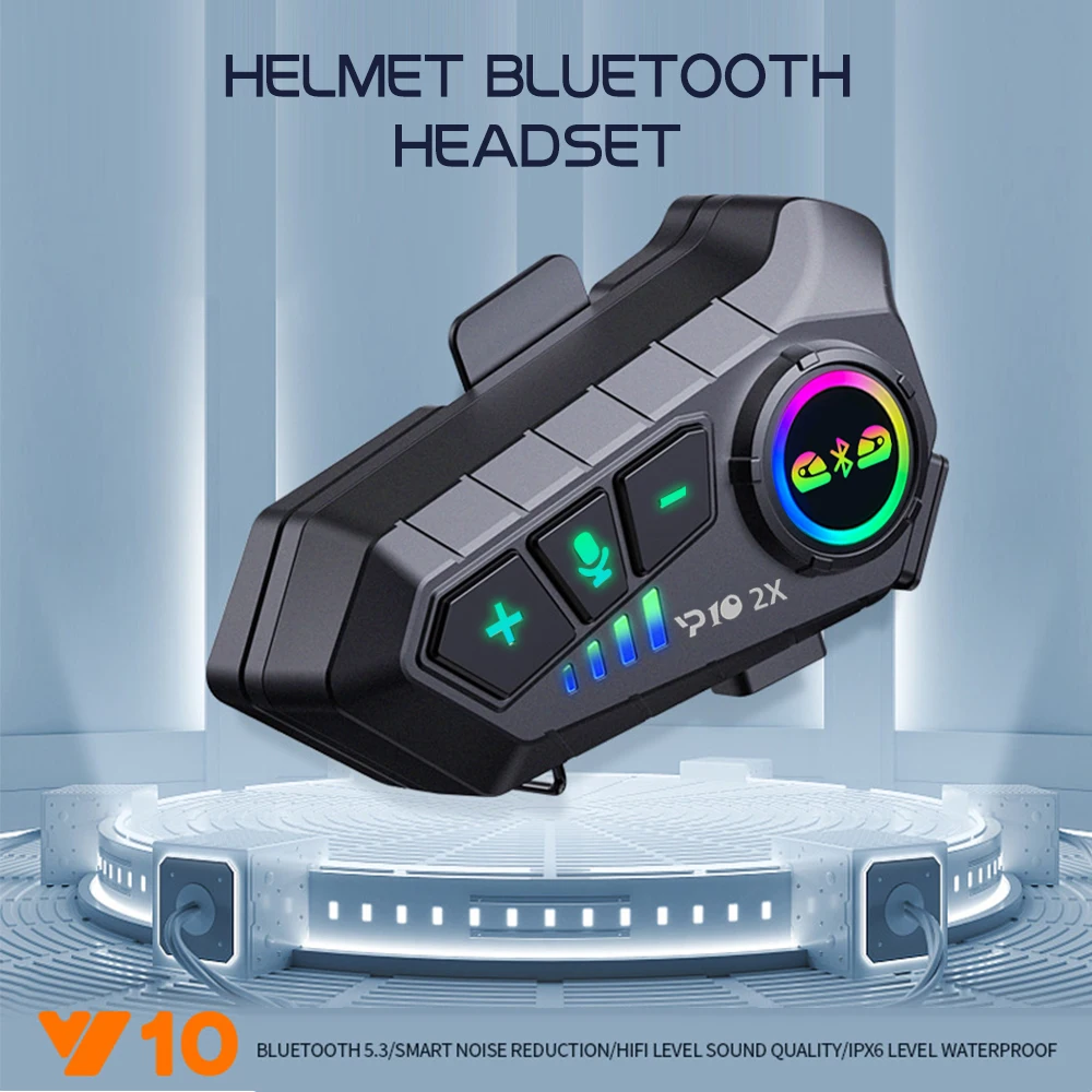 Kebidumei YP10 2X Bežične Bluetooth 5.3 Moto Kaciga Slušalica interkom Vodootporan 300 m Intercomunicador Zvučnik Slušalice5