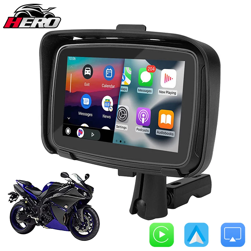 Moto GPS 5-inčni uređaj za moto Prijenosni vodootporan bežični uređaj za motokros Android Auto GPS Screen0