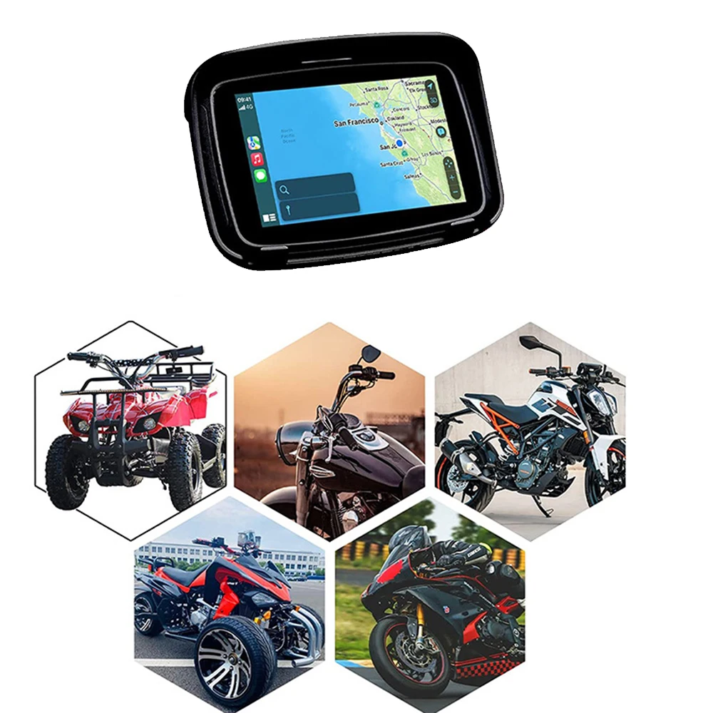 Moto GPS 5-inčni uređaj za moto Prijenosni vodootporan bežični uređaj za motokros Android Auto GPS Screen2