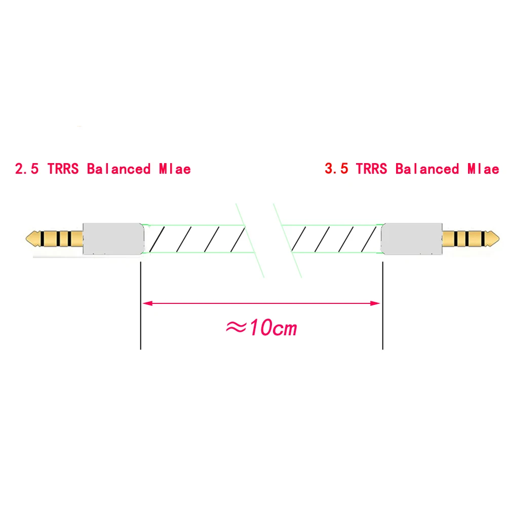 Od 2,5 mm TRRS uravnotežen nožice do 3,5 mm TRRS uravnotežen utikača UPOCC, посеребренный audio Aux kabel, kabel аудиоадаптера2