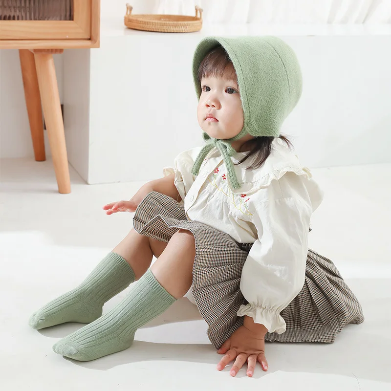 Proljeće-jesen nove dječje čarape od 5 predmeta, pamučne čarape za dječake i djevojčice s dvostrukom iglom, čarape za novorođenčad srednje dužine3