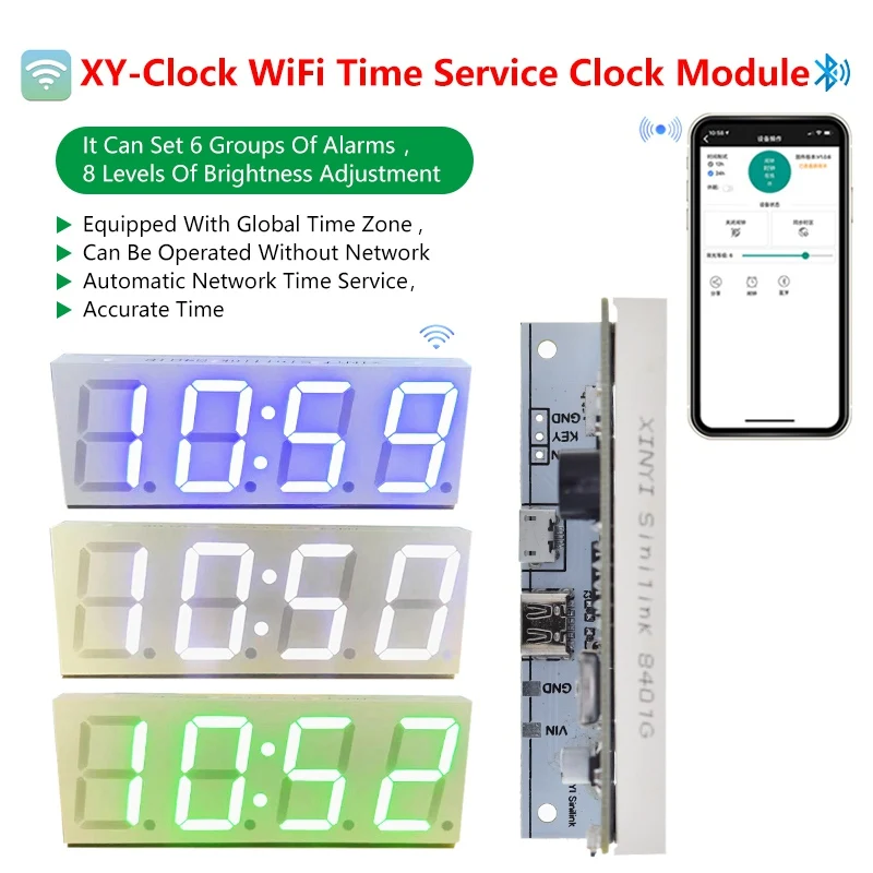 Modul sati službu za XY vremena-clock WiFi automatski prenosi Tme digitalni elektronski sat DIY preko bežične mreže2