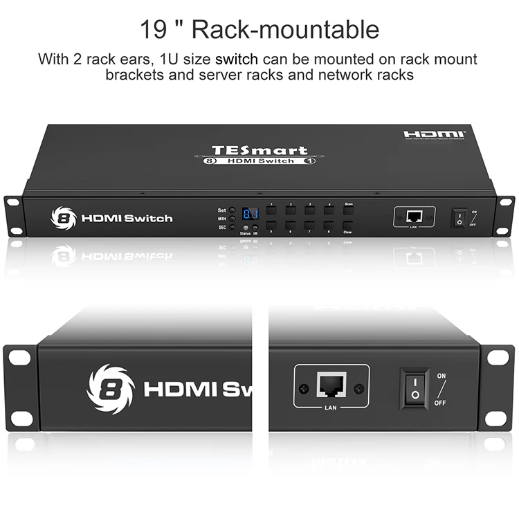 TESmart drugi kućni audio 8x1 HDMI switch 4K @ 60Hz 4: 4: 4 8 ulaz 1 izlaz podržava IR-uprava za Firestick PS4 Roku HDTV1