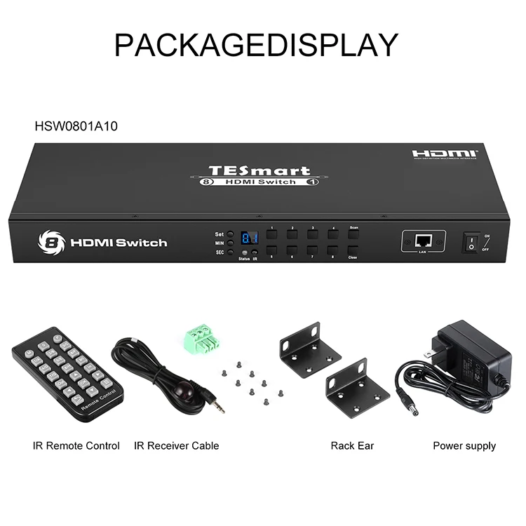 TESmart drugi kućni audio 8x1 HDMI switch 4K @ 60Hz 4: 4: 4 8 ulaz 1 izlaz podržava IR-uprava za Firestick PS4 Roku HDTV2