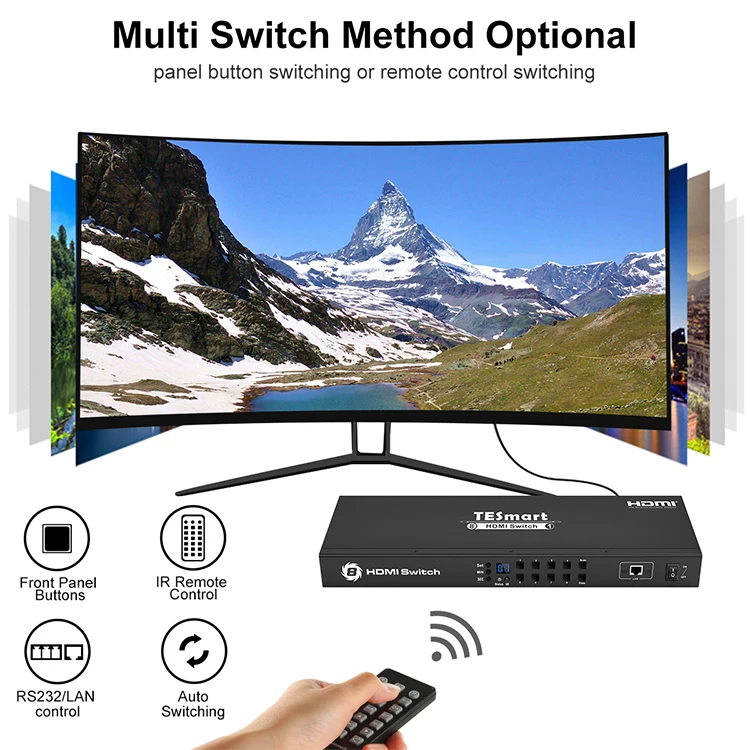 TESmart drugi kućni audio 8x1 HDMI switch 4K @ 60Hz 4: 4: 4 8 ulaz 1 izlaz podržava IR-uprava za Firestick PS4 Roku HDTV5