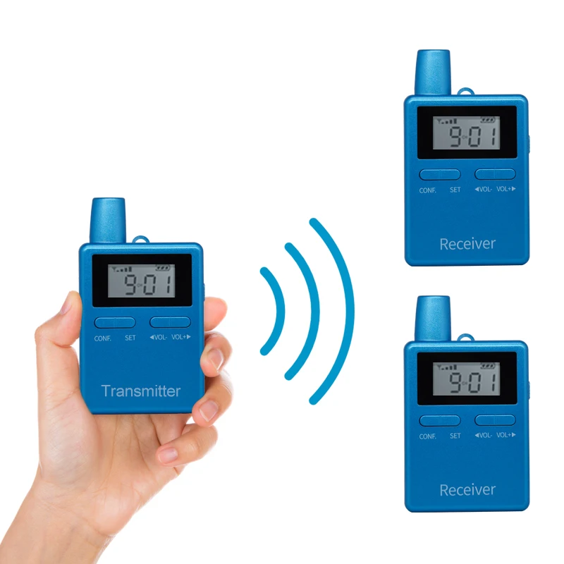 RC 2401 plava аудиогидсистема 1 transmitter plus 1 prijemnik sa mikrofonom za putovanja na otvorenom, jahanje, crkvenog sastanka1