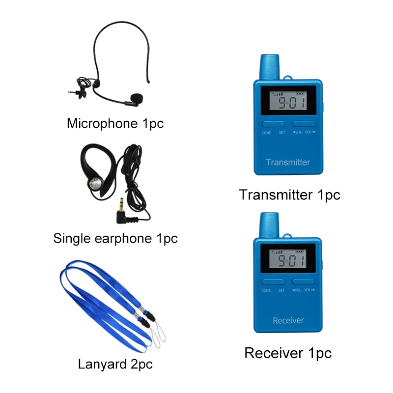 RC 2401 plava аудиогидсистема 1 transmitter plus 1 prijemnik sa mikrofonom za putovanja na otvorenom, jahanje, crkvenog sastanka5