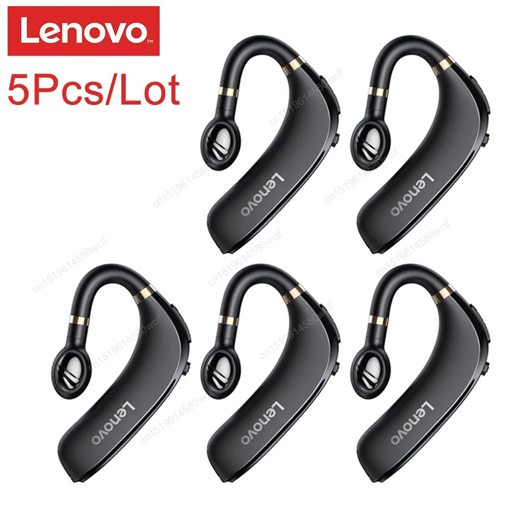 5 kom. slušalice Lenovo HX106 HD Poziv Bežični uho kuka Bluetooth 5.0 Slušalice sa mikrofonom za Hi-Fi stereo vožnje čepići za uši0