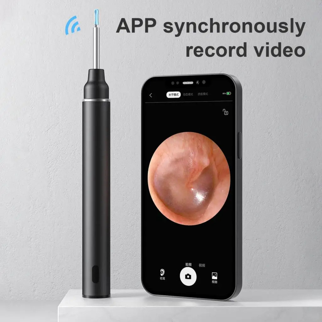 WIFI pametan vizualni endoskop za uklanjanje ušni vosak 3 milijuna piksela HD kamera Električni pročišćivač uši za snimanje video zapisa i fotografija1