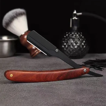2 vrste boja nož s drvenom drškom za brijanje, profesionalni frizer aparat za brijanje, britva za obrve, muško zamjenski nož, britva za brijanje, muški dar