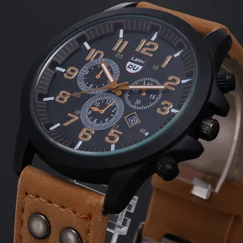 2022 Berba klasični satovi muški sat od nehrđajućeg čelika s vodonepropusnom datumom, kožni remen, sportske kvarc vojne relogio masculino reloj