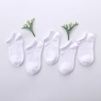 5 pari dječjih čarapa s dubokim urezima, bijele čarape do gležnja, za dječake i djevojčice, mekane udobne čarape-čamaca za novorođenčad, dječji školska sportska odjeća