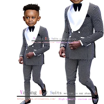 Check Boys Suit Pants 2 Piece Set Wedding Tuxedo Party Kids Formalno Blzer Fashion Clothes odijelo za dječaka