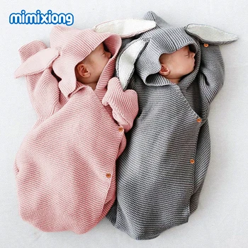Dječje vreće za spavanje za kolica, zimske tople, za bebe, za presvlačenje, pletene jesenje koverte sa zečica na izvod, za novorođene bebe