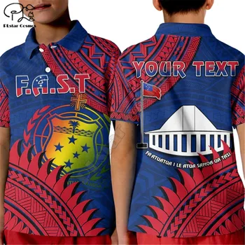 Izrađen po mjeri Prilagođena Majica-Polo F. A. S. T Samoa Za malu djecu, Samoanski Grb, Polinezijski Uzorak, Majice Polo sa 3D Ispis, Ljetne Majice, Majice