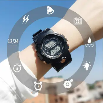 Modni 5 boja Svakodnevne sportske unisex Vodootporan silikon elektronski sat led digitalni sat svijetleći ručni sat