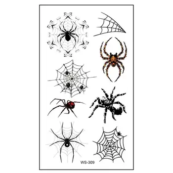 Naljepnice s tetovažama na Halloween, realno vodootporne naljepnice s pauka na Halloween, smještaj za ukras za šminkanje, 10 kom., privremena tetovaža