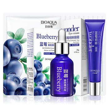 Setovi za njegu kože BIOAQUA Blueberry Maska za lice, serum za lice, krema za oko očiju, hidratantna, осветляющие, hranjive, антивозрастные setove za njegu lica