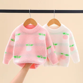 Slatka вязаная dječje odjeće s uzorkom breskve, džemper za djevojke, ugodno jesensko-zimskom-pulover za malu djecu, dječje majice, GY07181