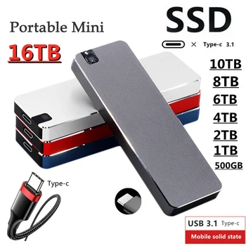 Vanjski Statički disk 1 TB Prijenosni Solid state Drive USB Type C USB 3,1 500 GB 2 TB 4 TB 8 TB Ssd Mobilni Hard disk Za Laptop Novi 2023